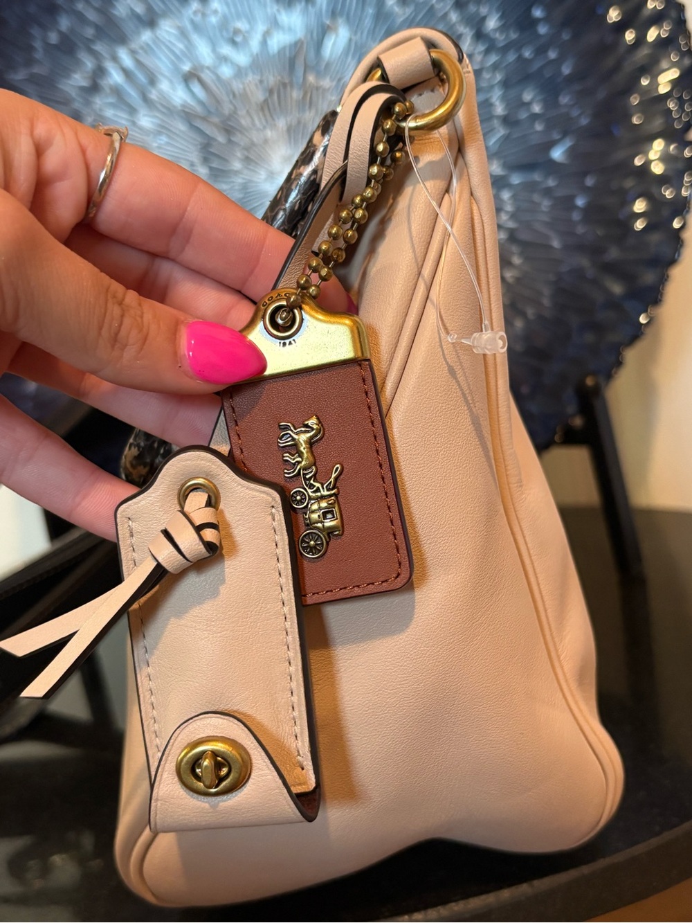 Coach 1941 SAMPLE Rider Bag 24 in Neutral Snakeskin Leather - Picture 6 of 16